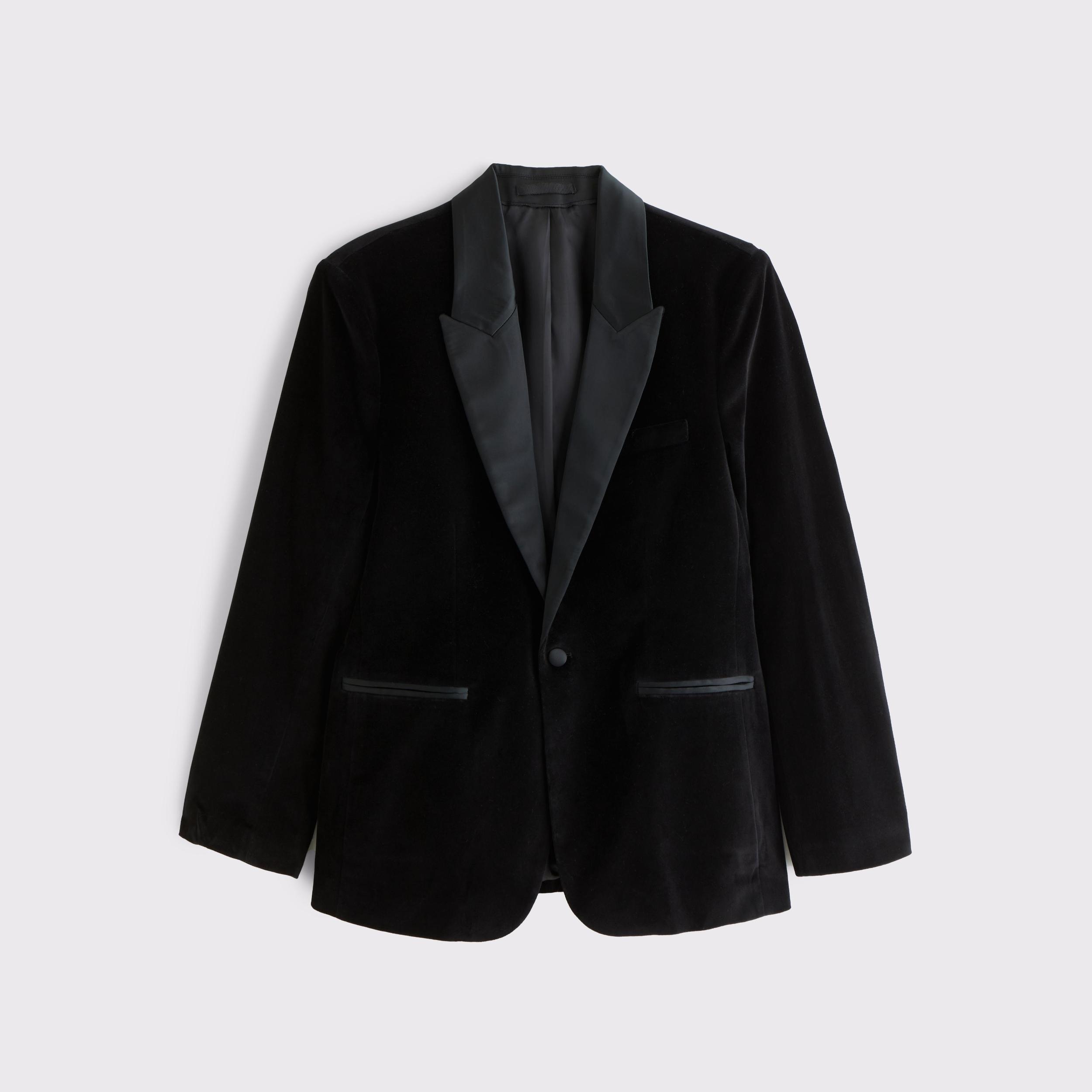 The A&F Collins Tailored Classic Velvet Blazer Product Image