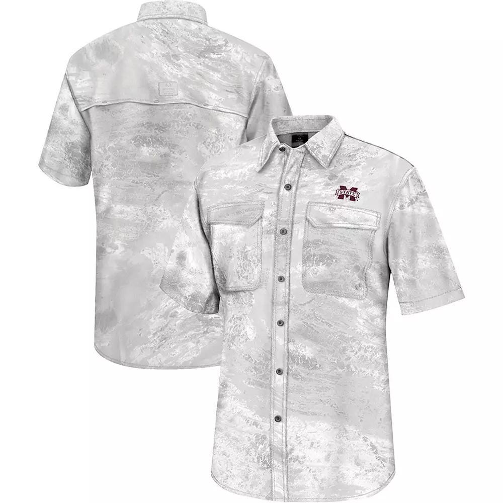 Men's Colosseum  White Oklahoma Sooners Realtree Aspect Charter Full-Button Fishing Shirt, Size: XL Product Image
