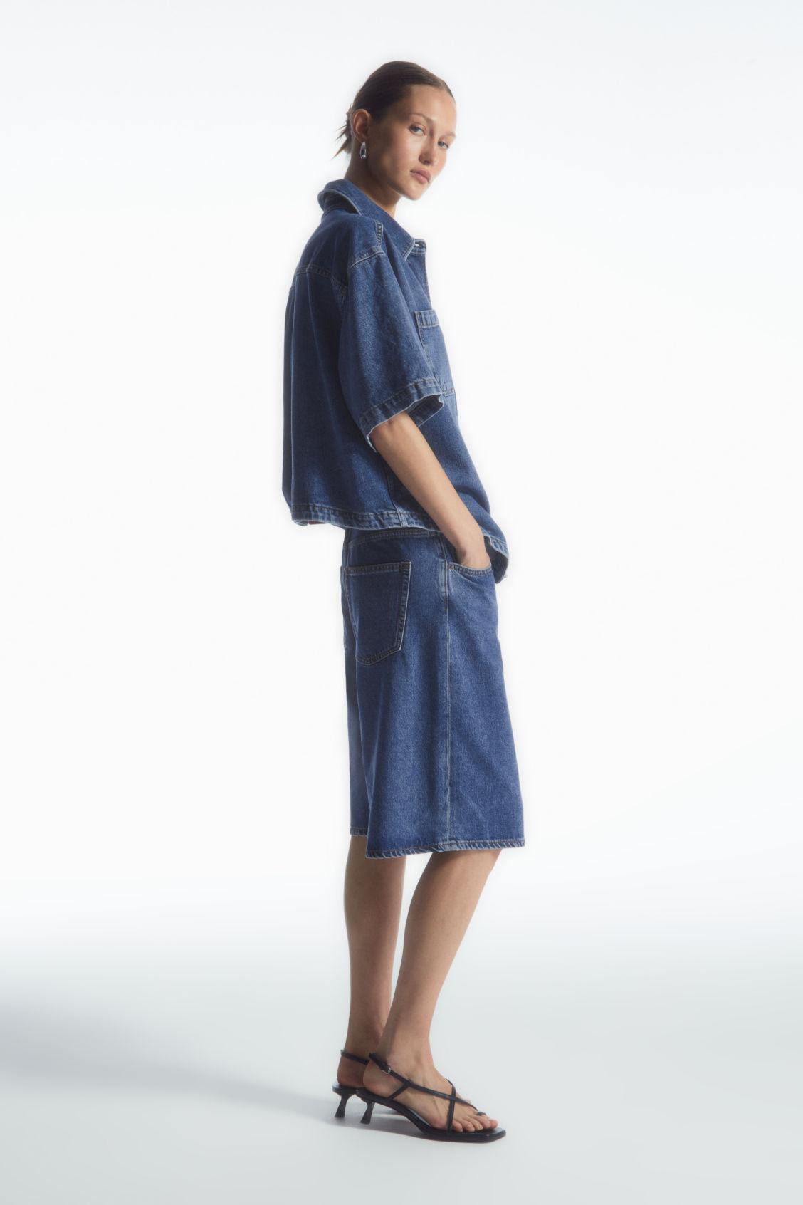 LONGLINE DENIM SHORTS Product Image