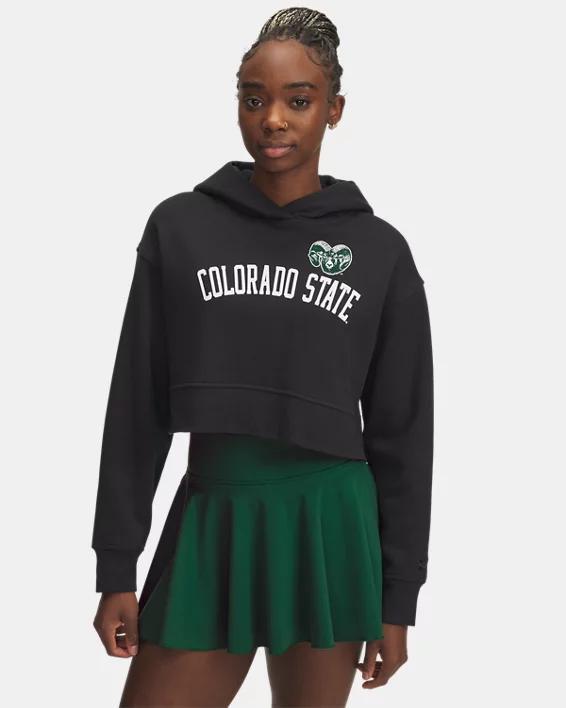 UA Rival Fleece Collegiate Womens Cropped Hoodie Product Image