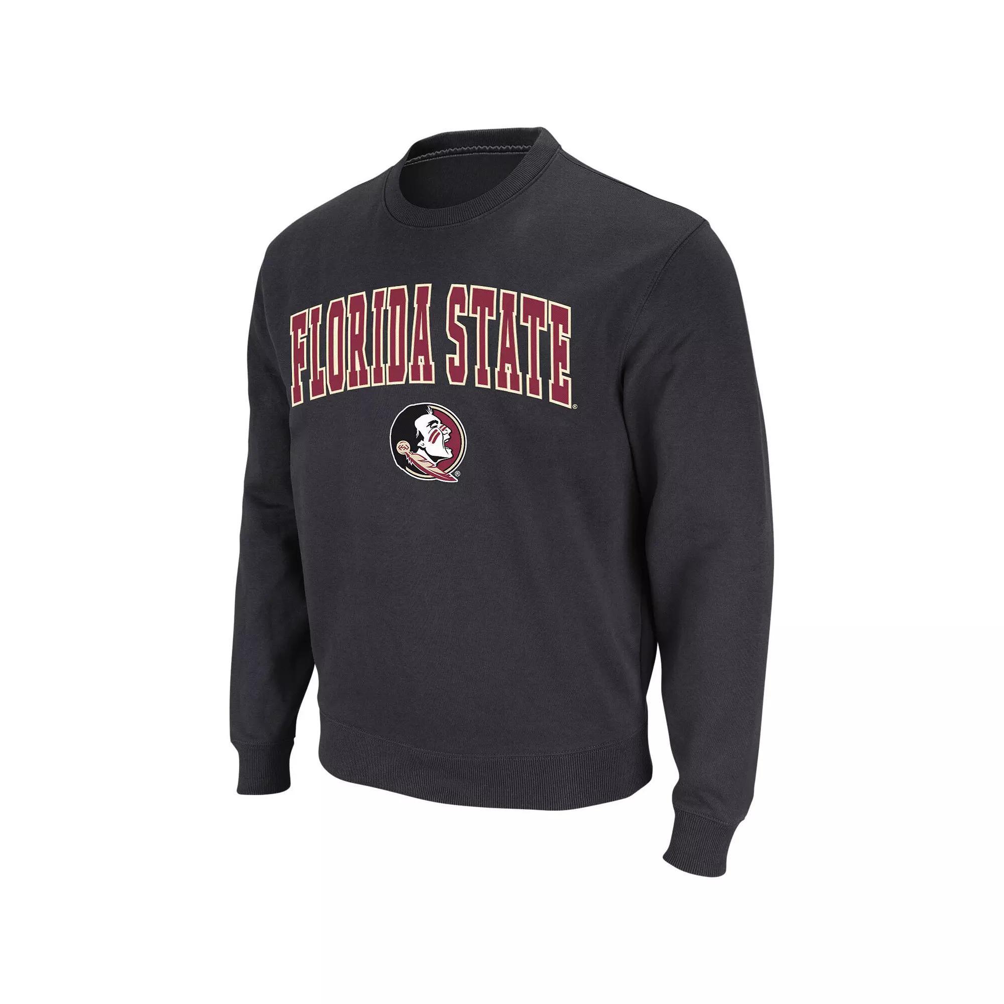 Men's Colosseum Black Iowa Hawkeyes Arch & Logo Crew Neck Sweatshirt, Size: Large Product Image