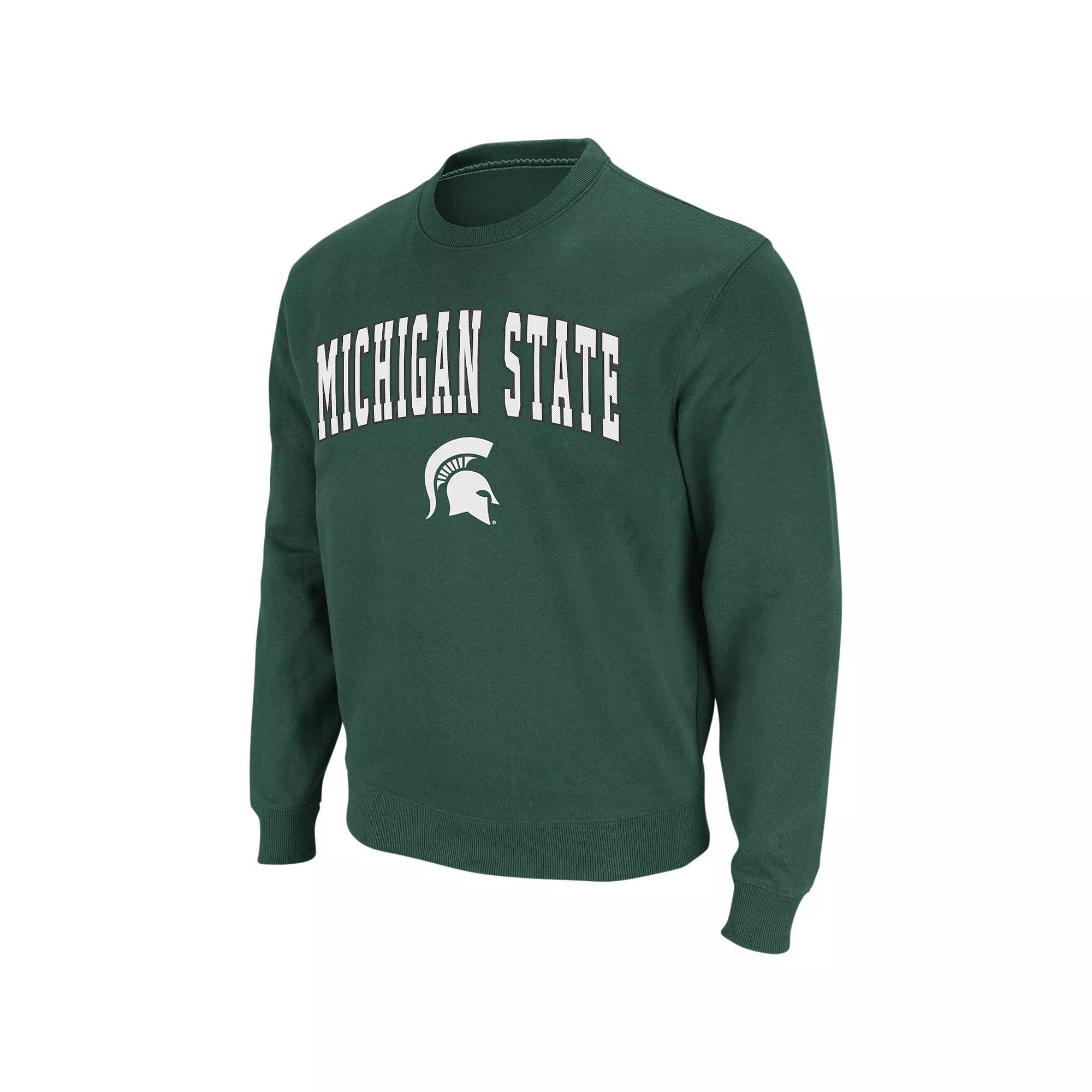 Men's Colosseum Black Iowa Hawkeyes Arch & Logo Crew Neck Sweatshirt, Size: Large Product Image