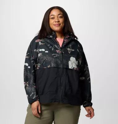Plus Size Columbia Spire Valley Omni-SHIELD™ Printed Windbreaker, Women's, Size: 2XL, Salt Outbacked Product Image