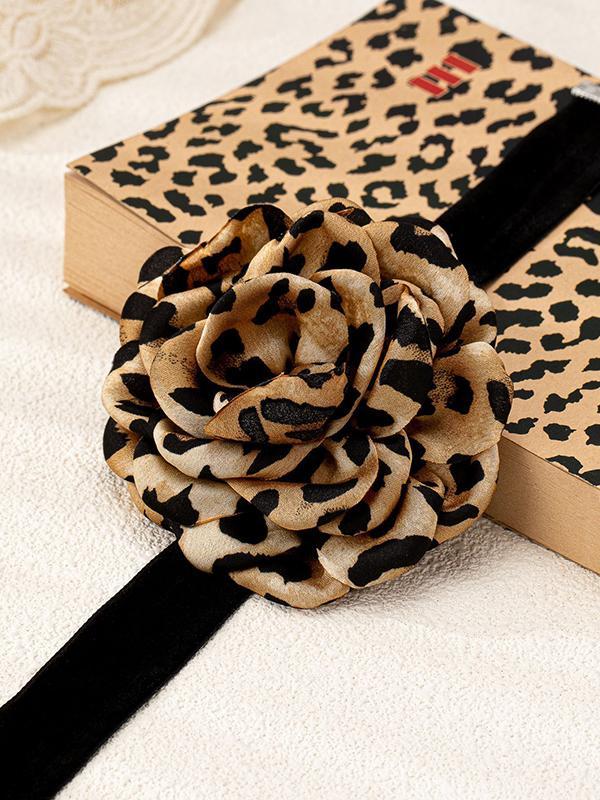 Flower Shape Leopard Necklaces Accessories Product Image