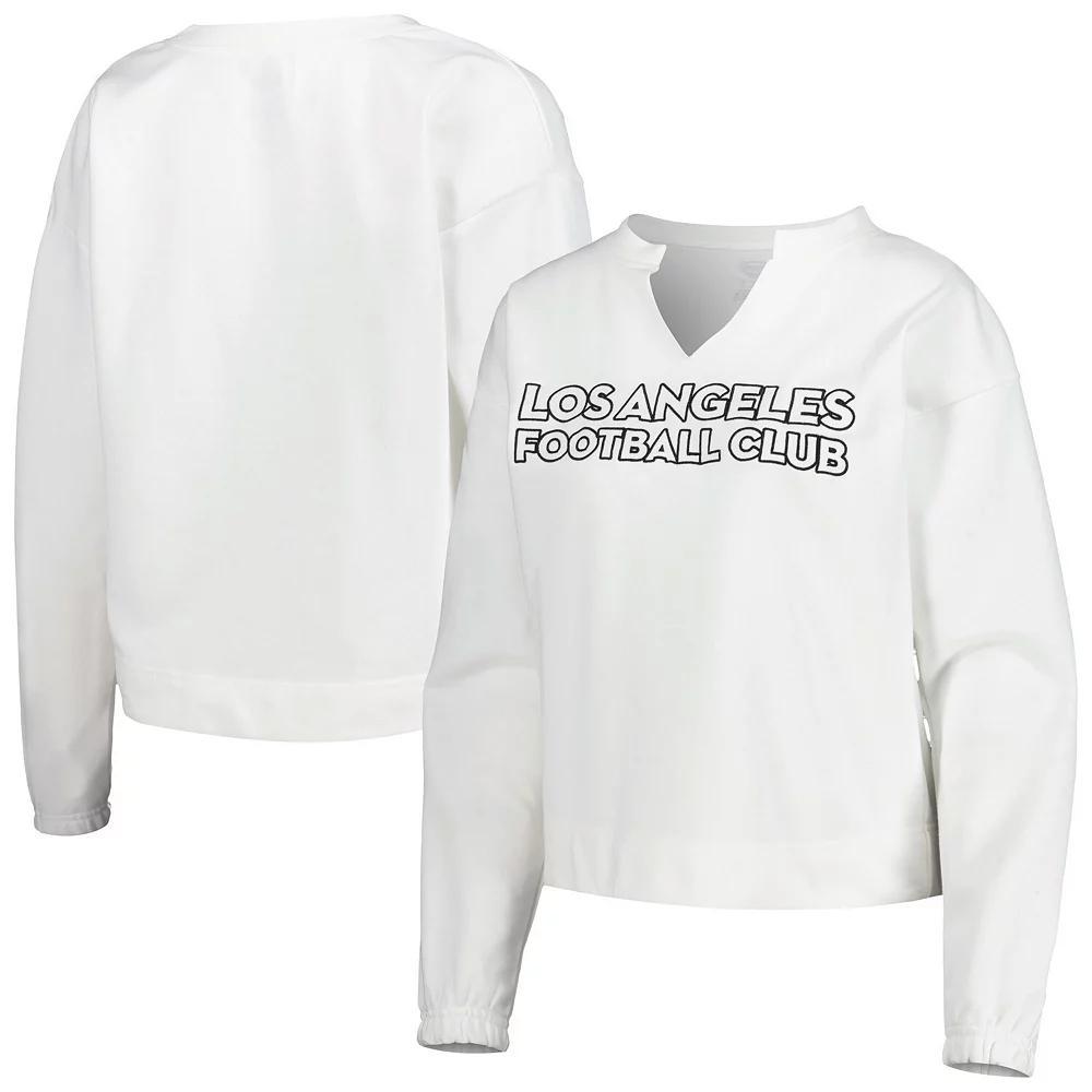 Women's Concepts Sport  White LAFC Sunray Notch Neck Long Sleeve T-Shirt, Size: Medium, Lfc White Product Image