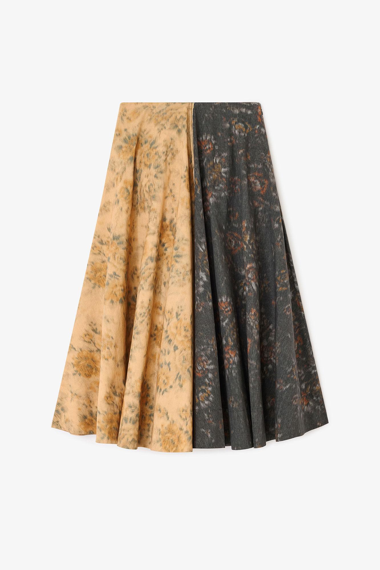 Black and Beige Floral Skirt Product Image