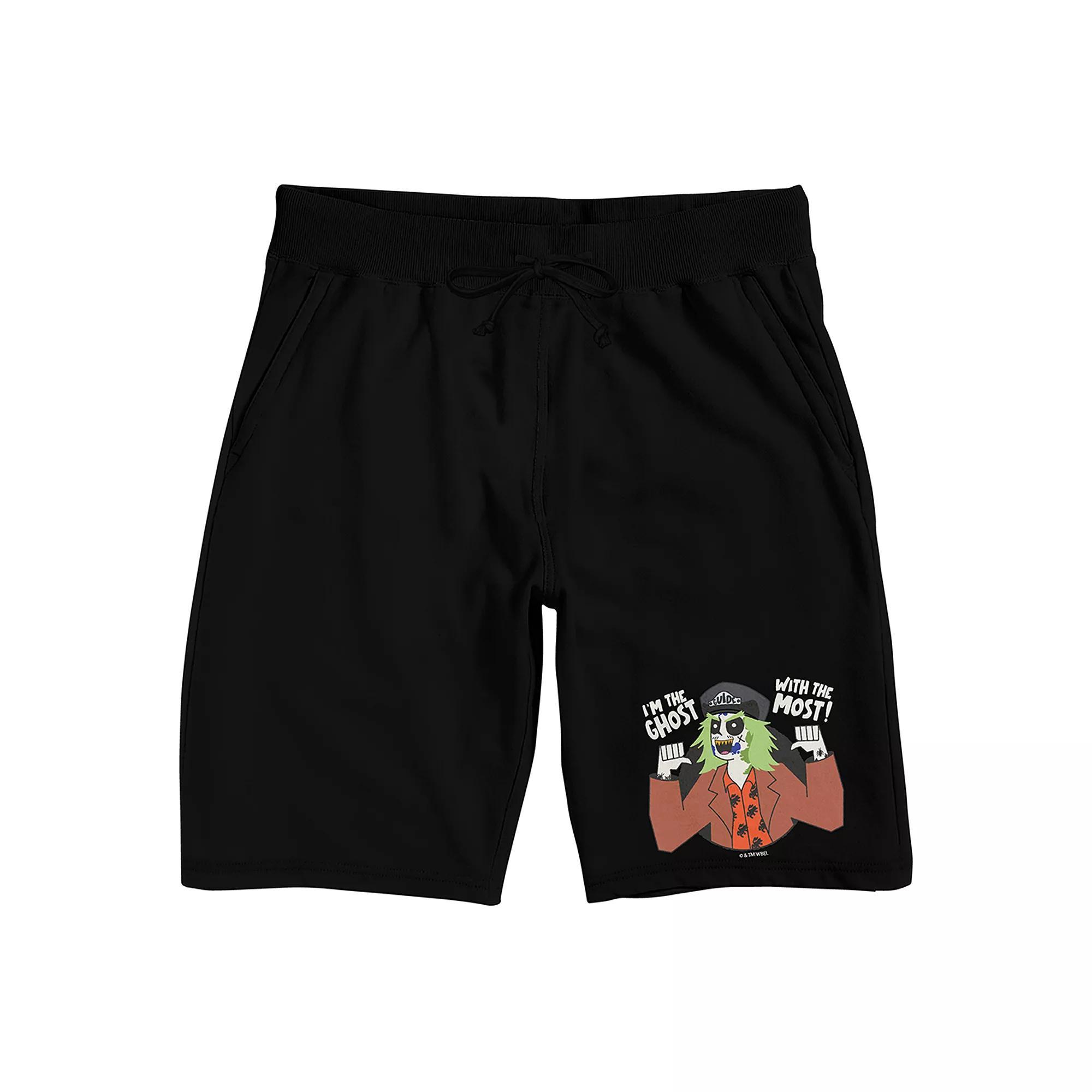 Men's Beetlejuice "I'm the Ghost with the Most" Pajama Shorts, Size: Small, Black Product Image