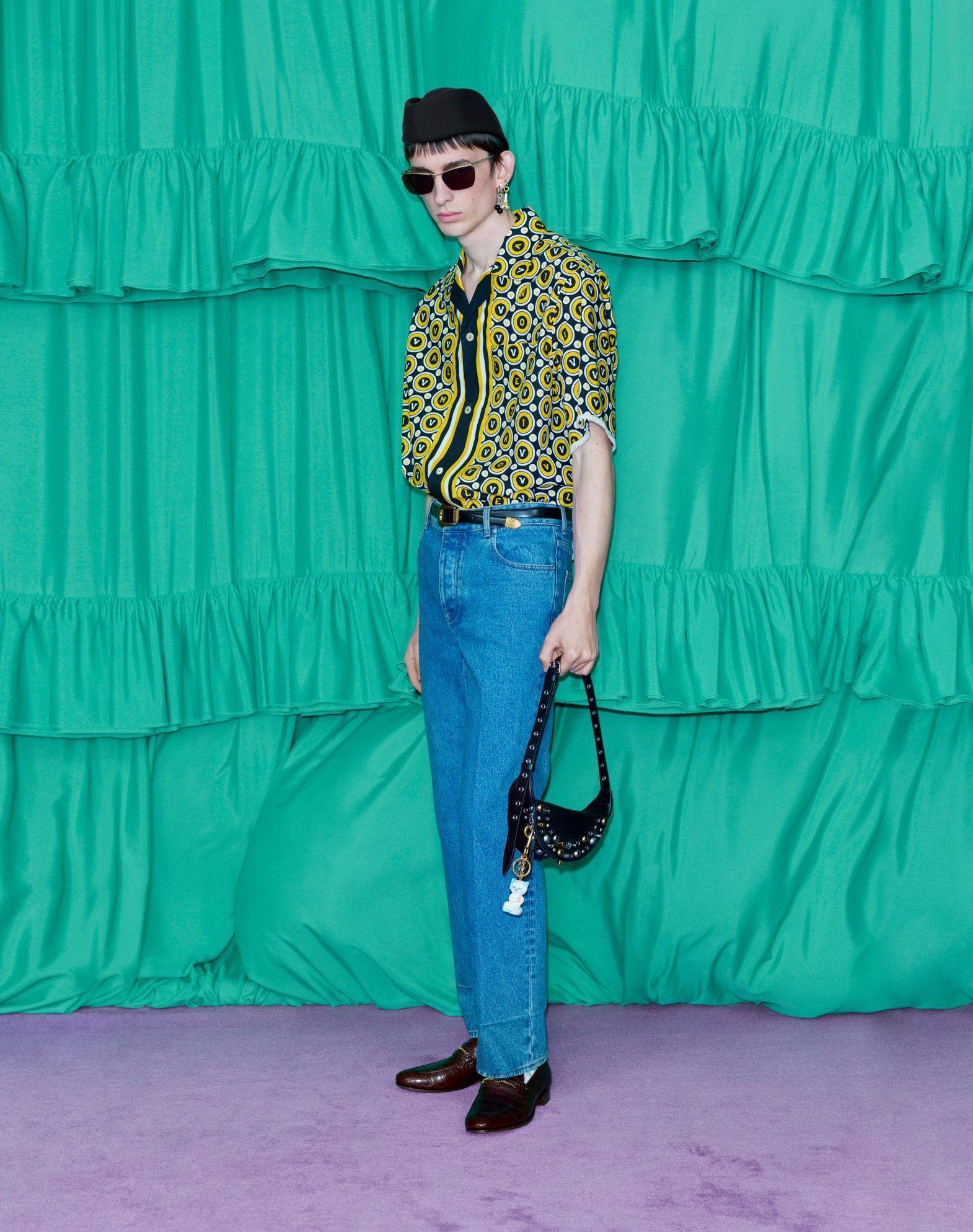 Cotton Poplin Bowling Shirt With Bulles Royales Print Product Image