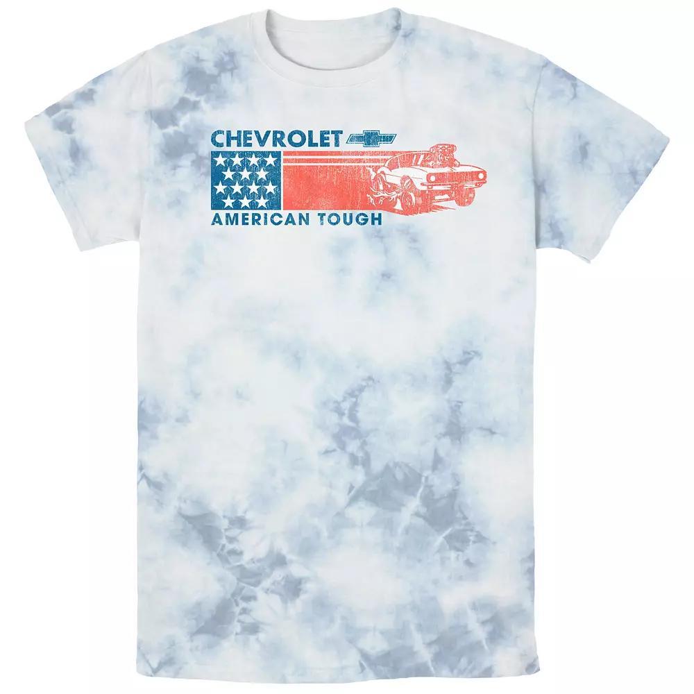 Men's Chevrolet American Tough Bombard Wash Graphic Tee, Size: Small, White Blue Product Image