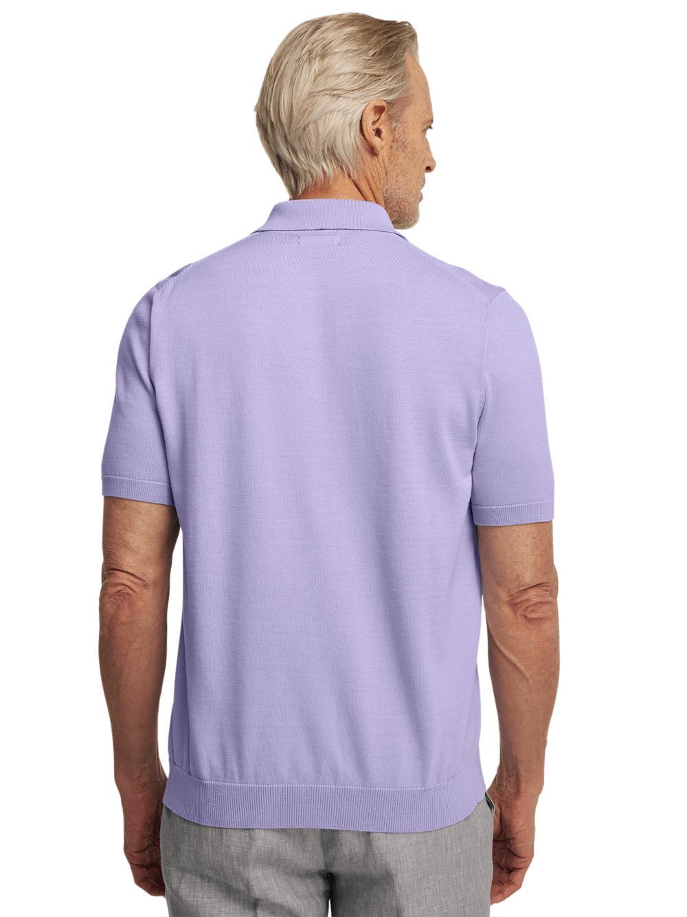 Supima Cotton Three Button Polo - Lavender Product Image