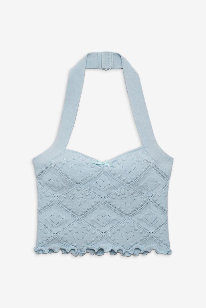Coco Knit Tank — Blue Product Image