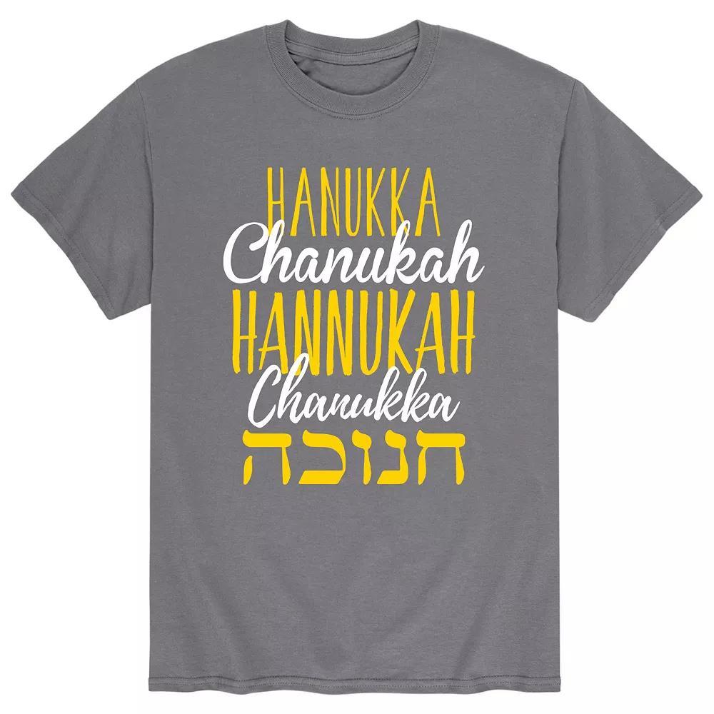 Mens Hanukkah Different Languages Tee Grey Product Image