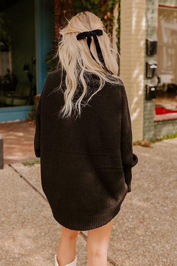 Fireside Cozy Knit Sweater in Black Product Image
