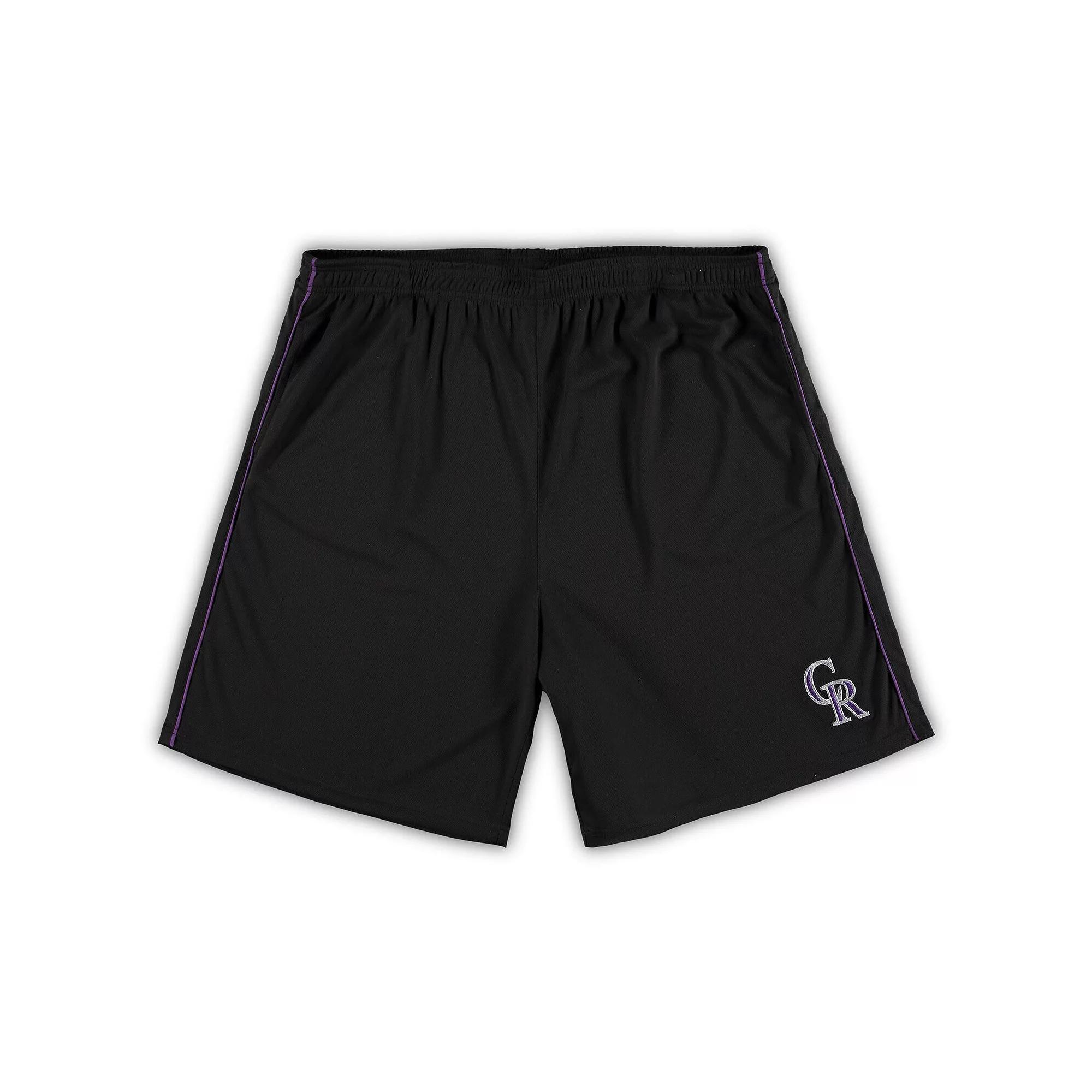Men's Black Colorado Rockies Big & Tall Mesh Shorts, Size: 4XLT Product Image