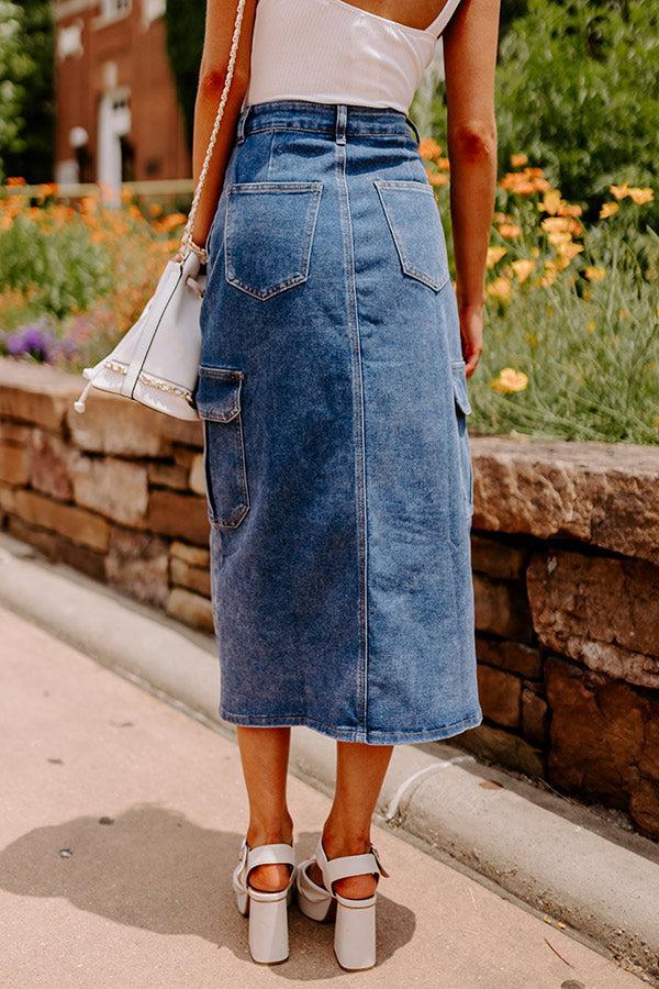 The Ahna High Waist Denim Skirt Product Image