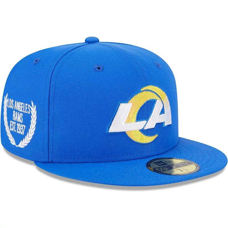 Men's New Era Royal Los Angeles Rams Camo Undervisor 59FIFTY Fitted Hat, Size: 7 3/4, Blue Product Image