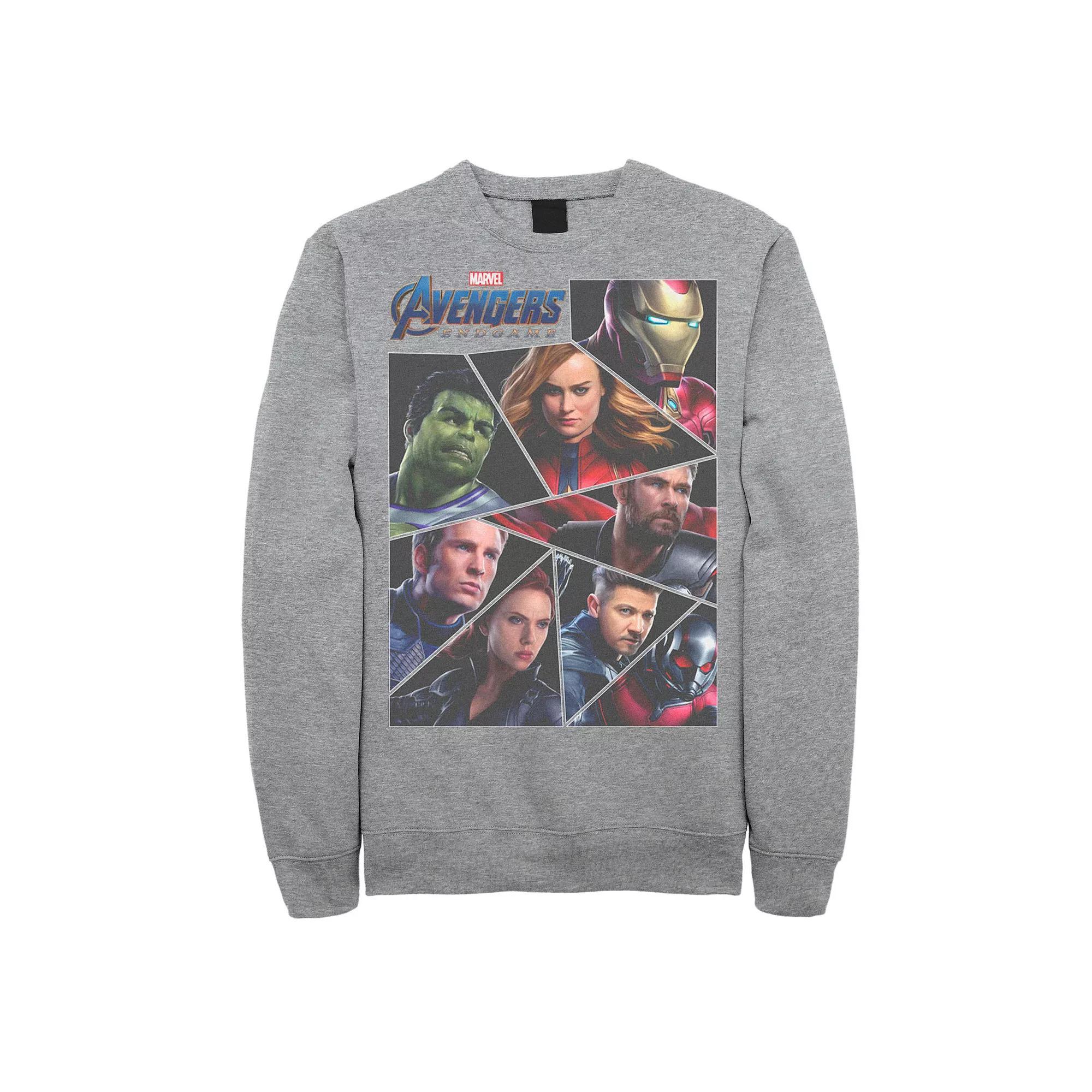 Men's Marvel Avengers Endgame Broken Character Panels Tee, Size: Large, Athletic Grey Product Image