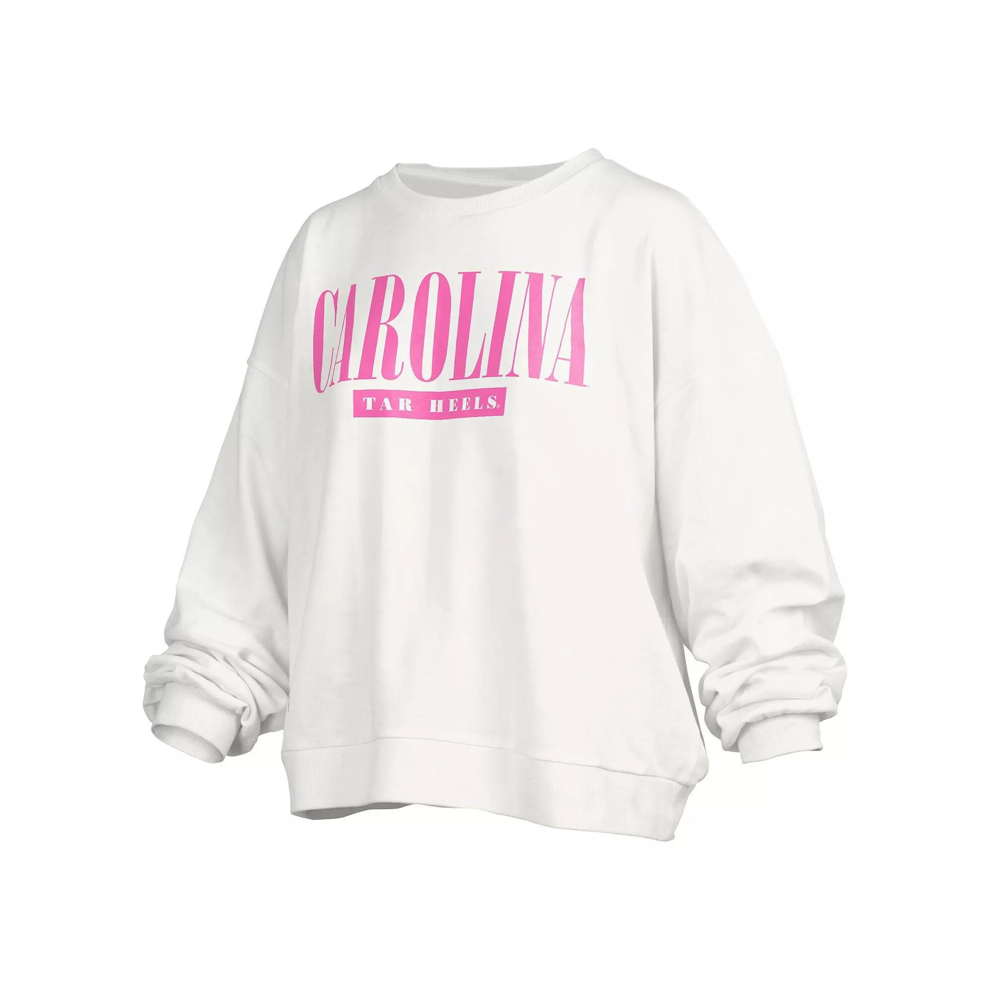 Womens Pressbox North Carolina Tar Heels Sutton Janise Waist Length Oversized Pullover Sweatshirt Product Image