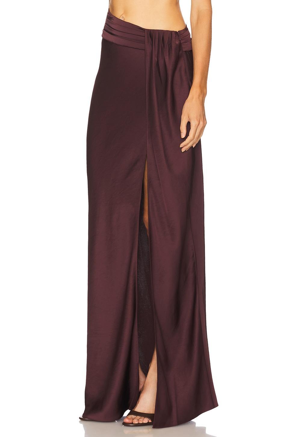 Lightweight Satin Asymmetric Maxi Skirt Lapointe Product Image