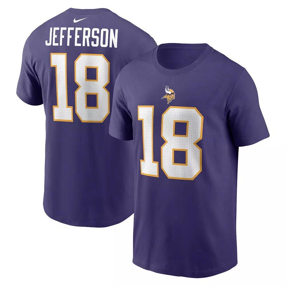 Men's Nike Justin Jefferson Purple Minnesota Vikings Classic Player Name & Number T-Shirt, Size: 2XL Product Image