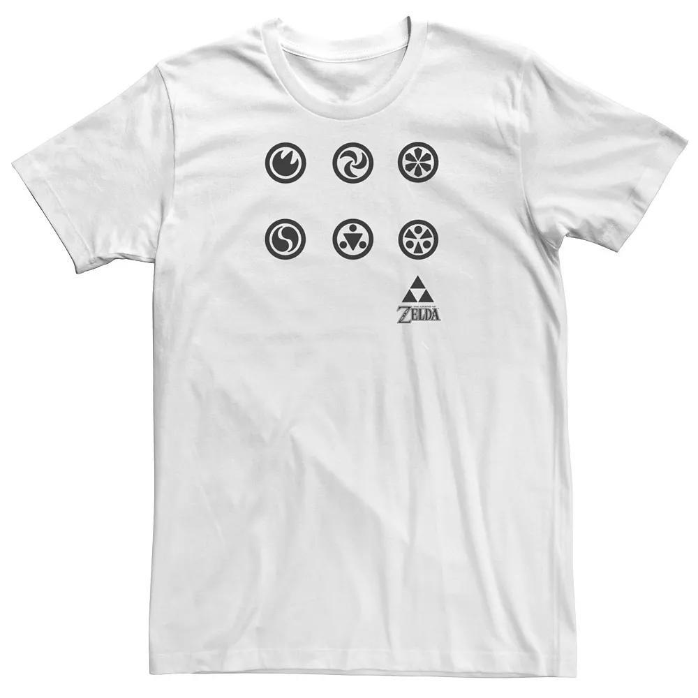 Men's Zelda Element Symbols Tee, Size: XL, White Product Image