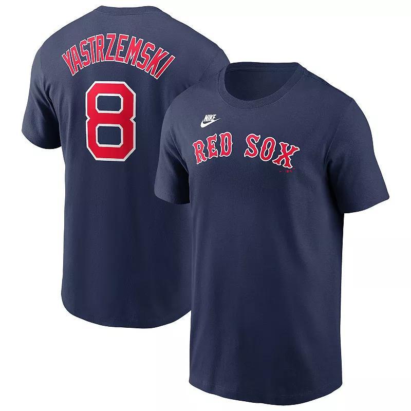 Men's Nike Carl Yastrzemski Navy Boston Red Sox Cooperstown Collection Fuse Name & Number T-Shirt, Size: Small, Blue Product Image