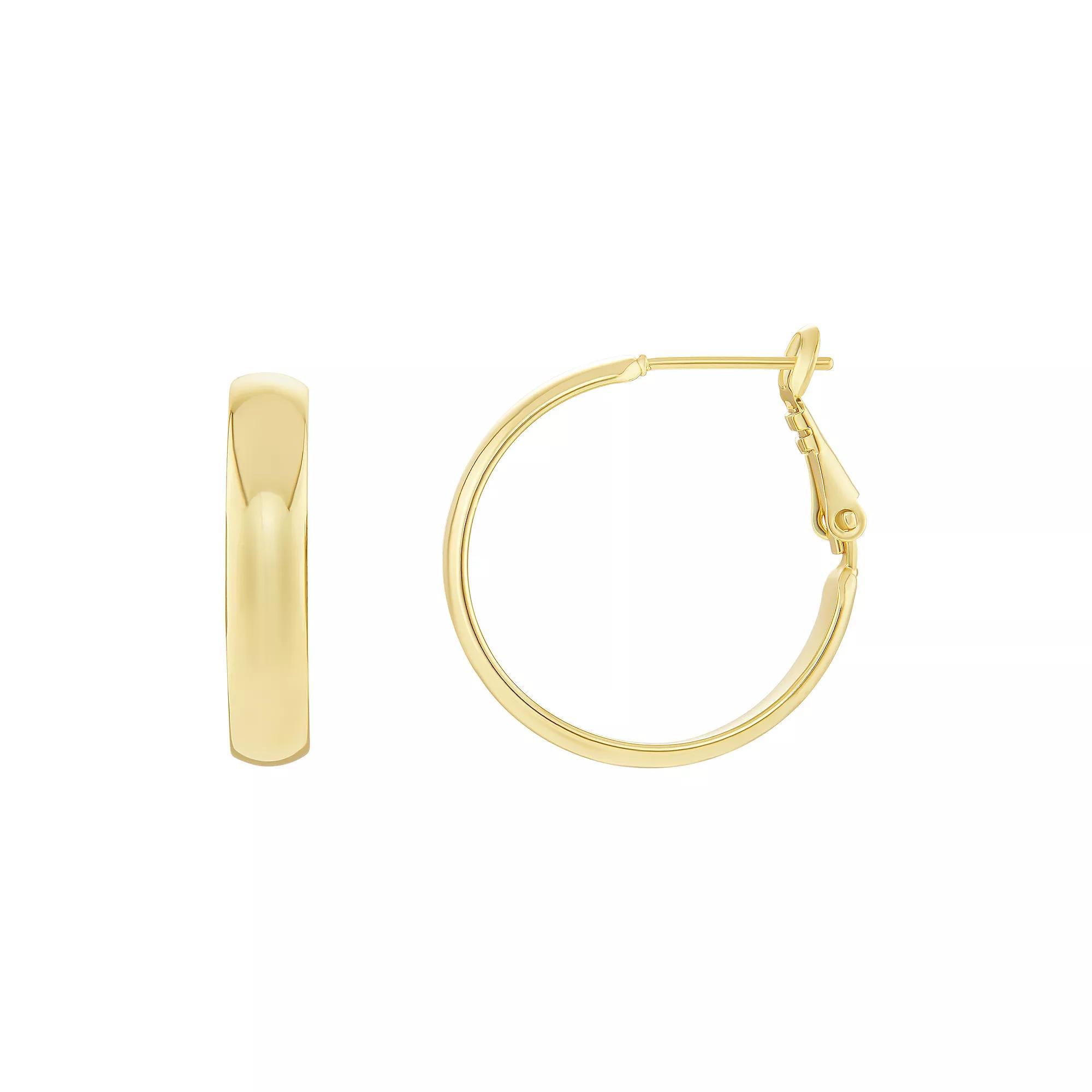 PRIMROSE Polished Dome Hoop Earrings, Women's, Size: 25MM, Gold Tone Product Image