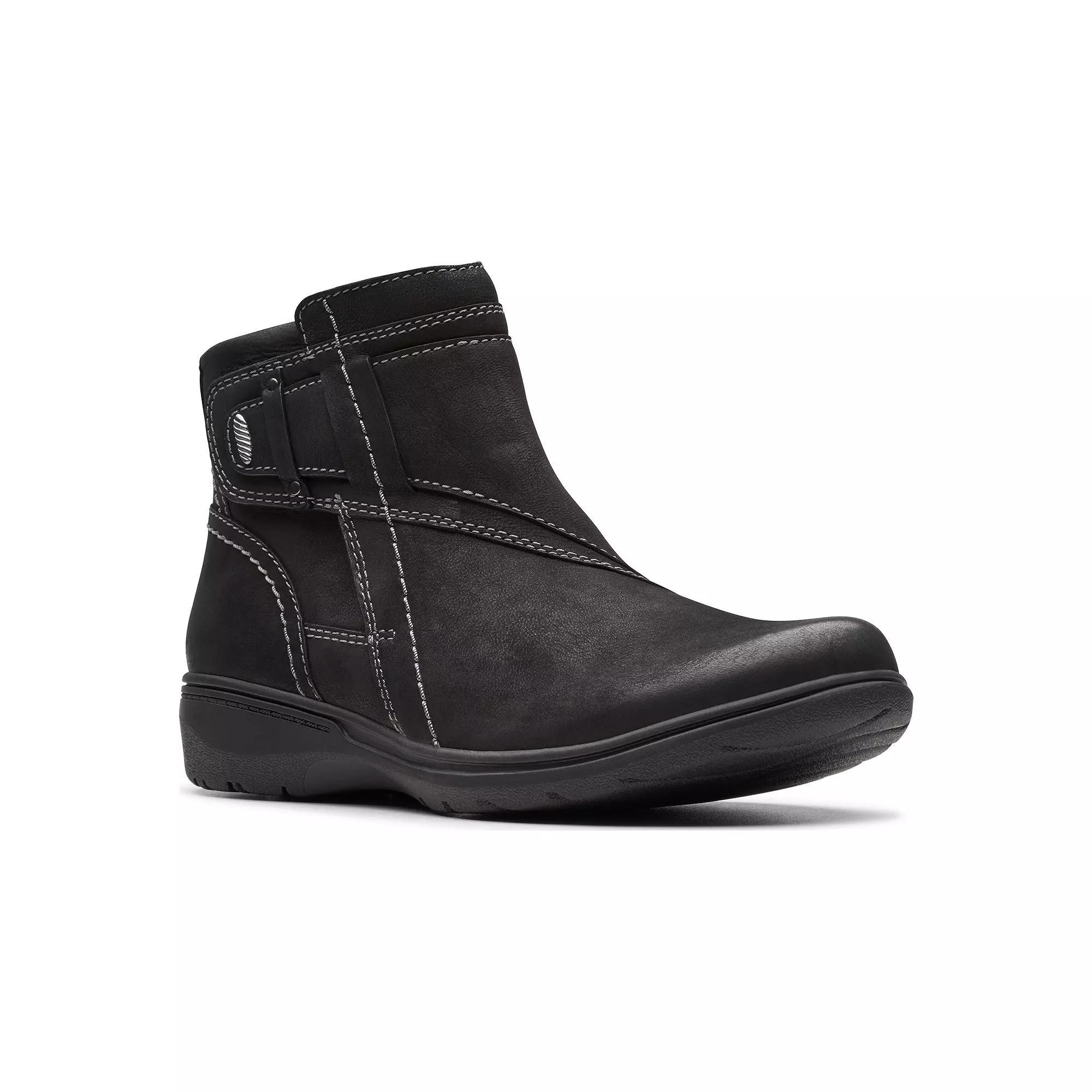 Clarks® Carleigh Women's Leather Ankle Boots, Size: 5.5, Black Product Image