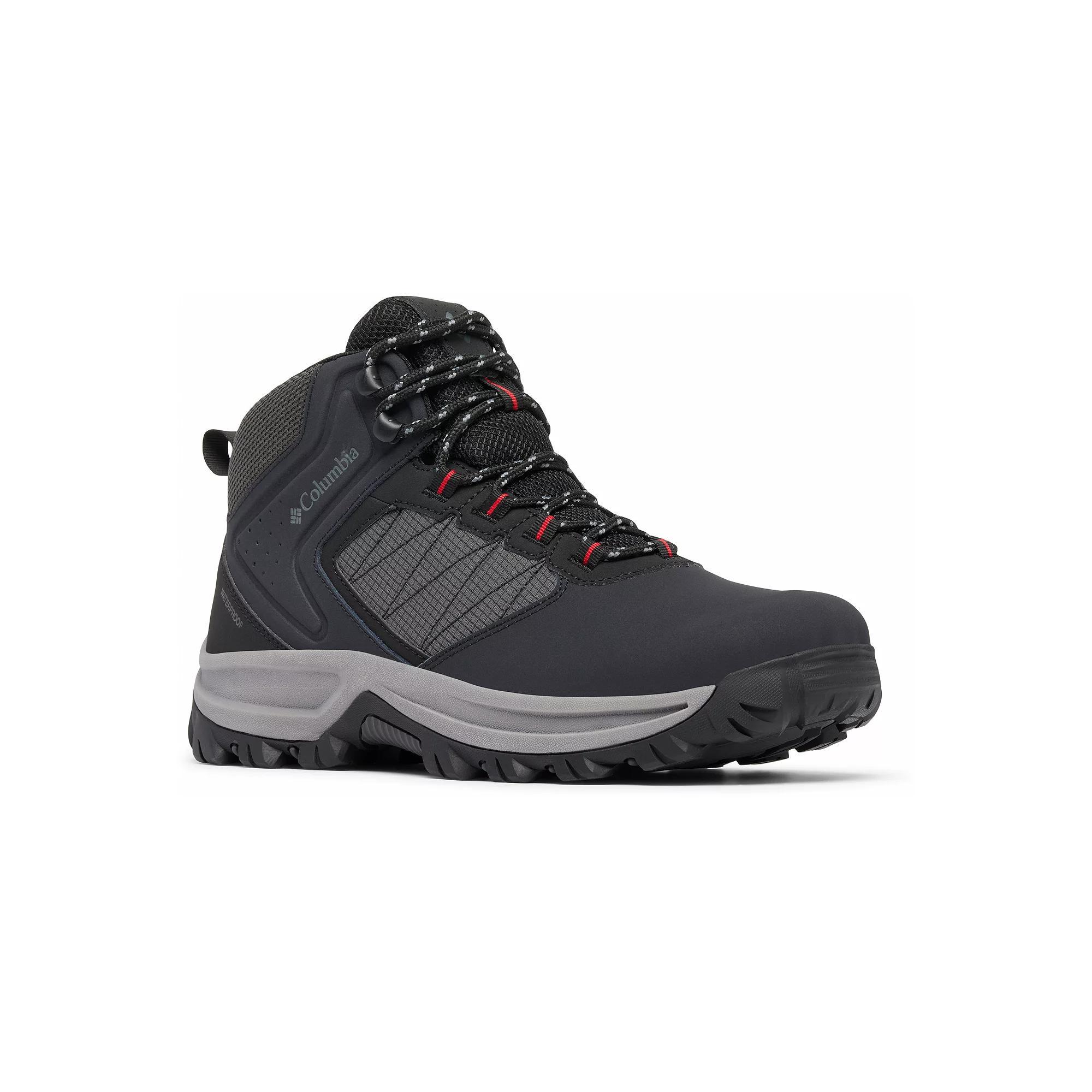 Columbia Transverse™ Waterproof Men's Hiking Shoes, Size: 7.5 Wide, Black Red Product Image