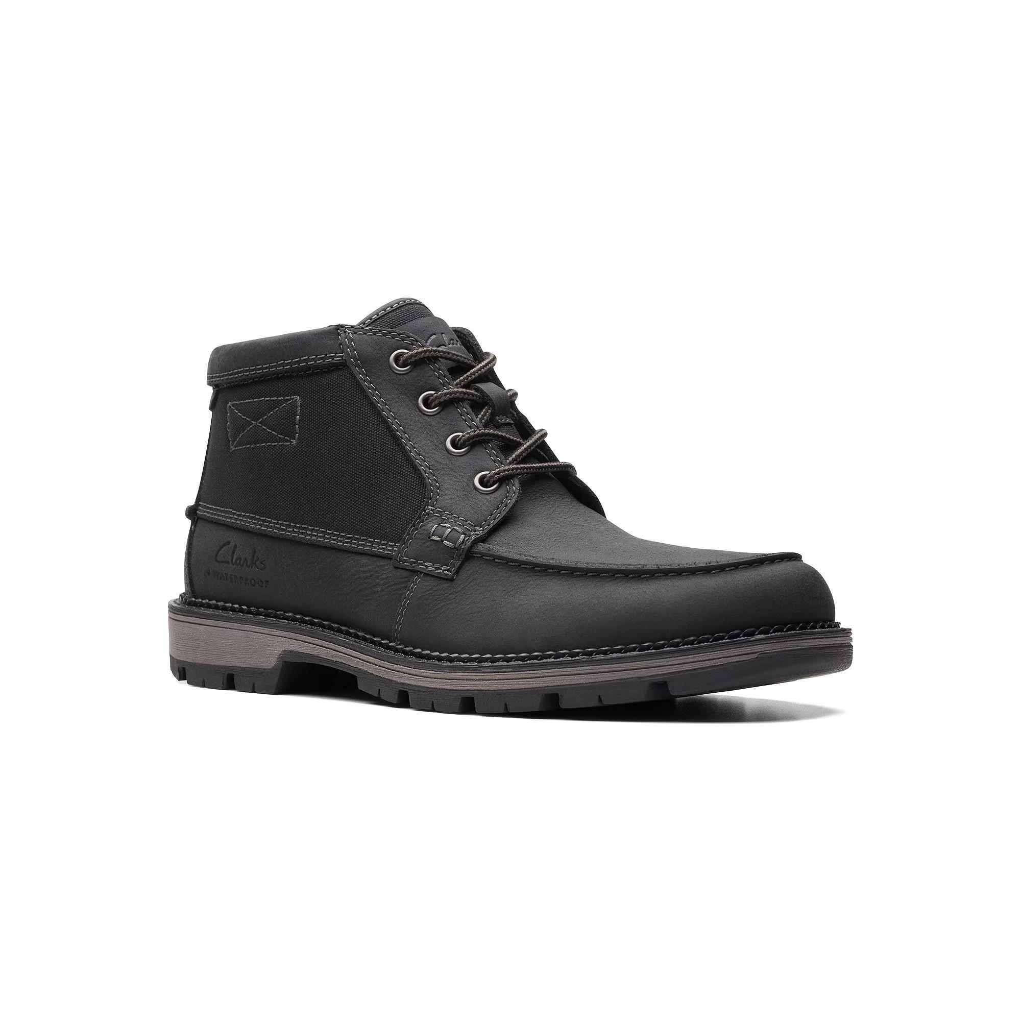 Clarks® Maplewalk Men's Leather Ankle Boots, Size: 7.5, Black Product Image