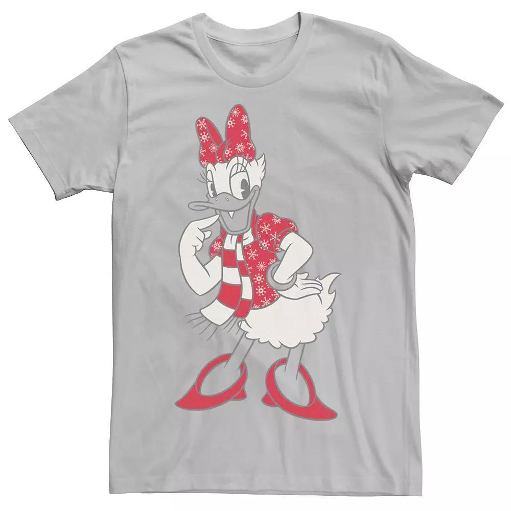 Disney's Daisy Duck Christmas Outline Men's Tee, Size: 3XL, Silver Product Image