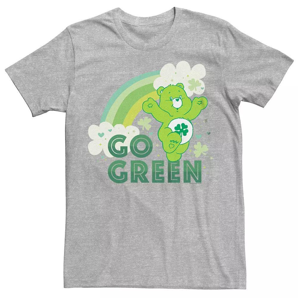 Men's Care Bears "Go Green" Graphic Tee, Size: Medium, Athletic Grey Product Image