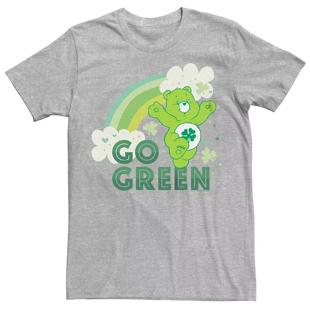 Men's Care Bears "Go Green" Graphic Tee, Size: Medium, Athletic Grey Product Image