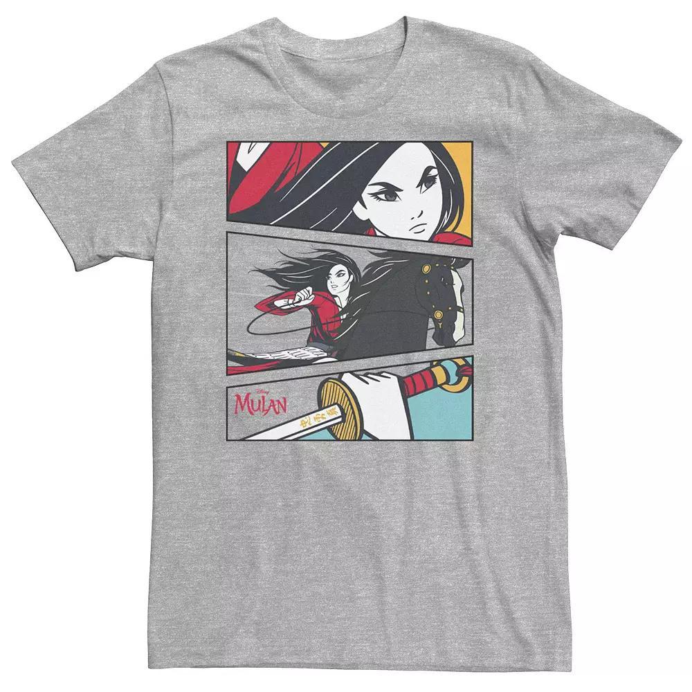 Disney's Mulan Big & Tall Live Action Comic Action Panels Tee, Men's, Size: XXL Tall, Athletic Grey Product Image