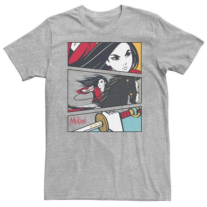 Disney's Mulan Big & Tall Live Action Comic Action Panels Tee, Men's, Size: XXL Tall, Athletic Grey Product Image