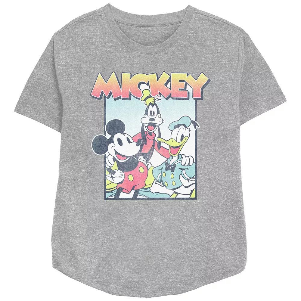 Disney's Mickey Mouse And Friends Classic Photo Women's Relaxed Fit Graphic Tee, Size: Medium, Athletic Grey Product Image