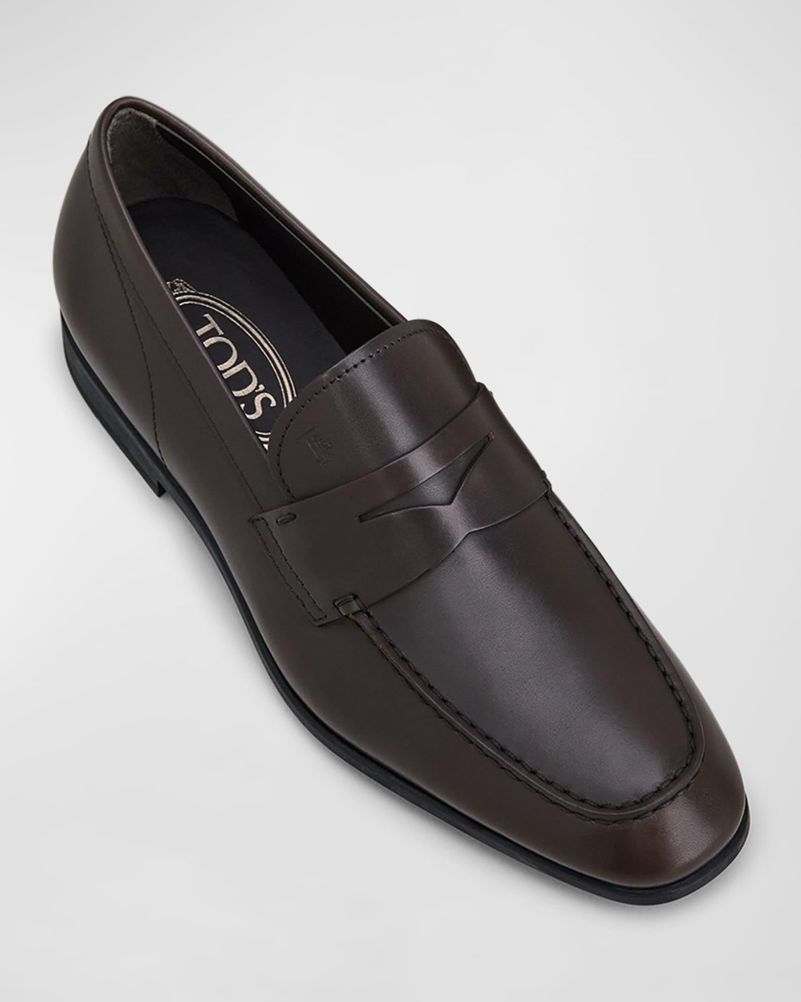 Men's Smooth Leather Penny Loafers Product Image