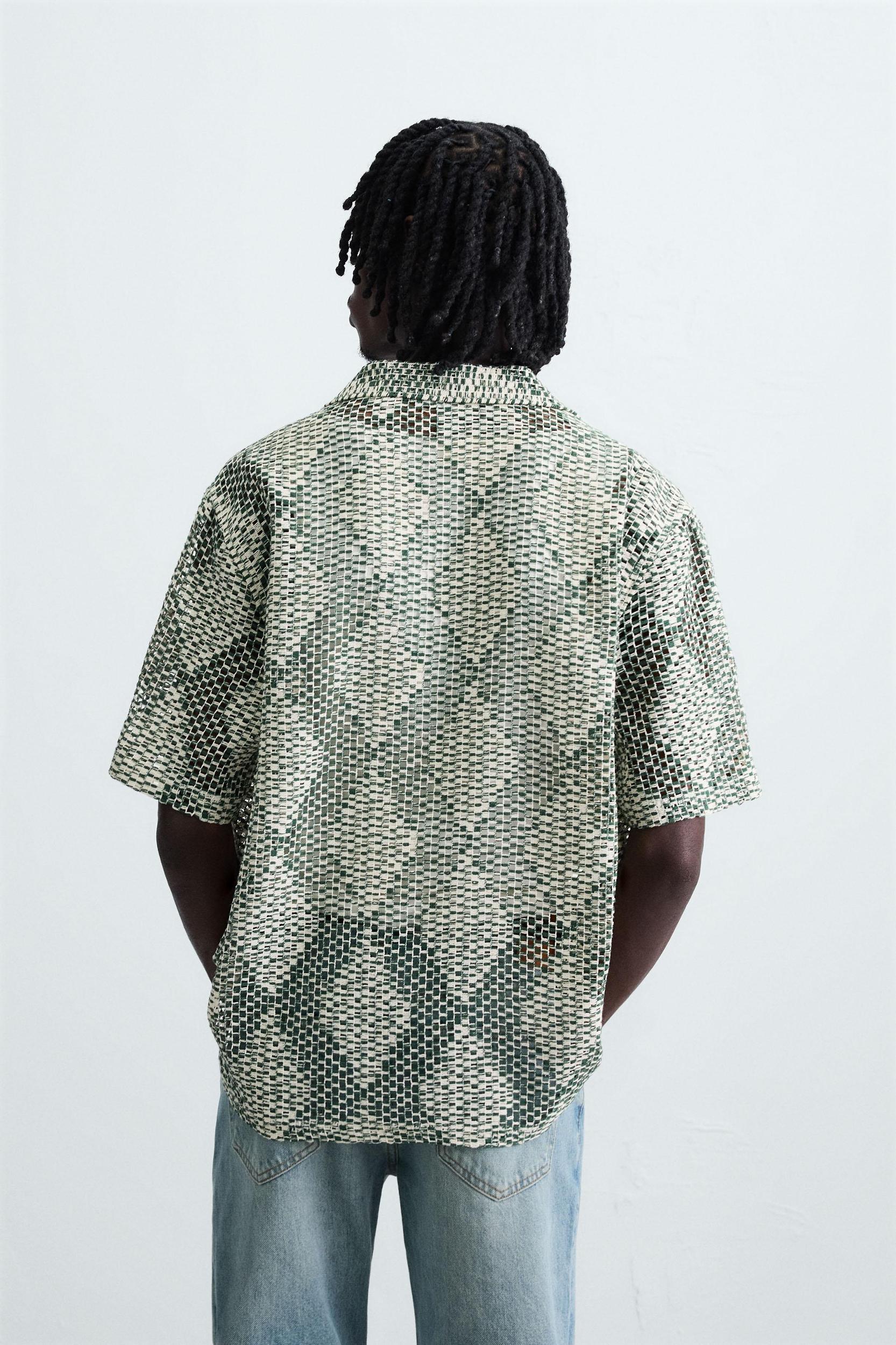 TEXTURED CROCHET SHIRT Product Image