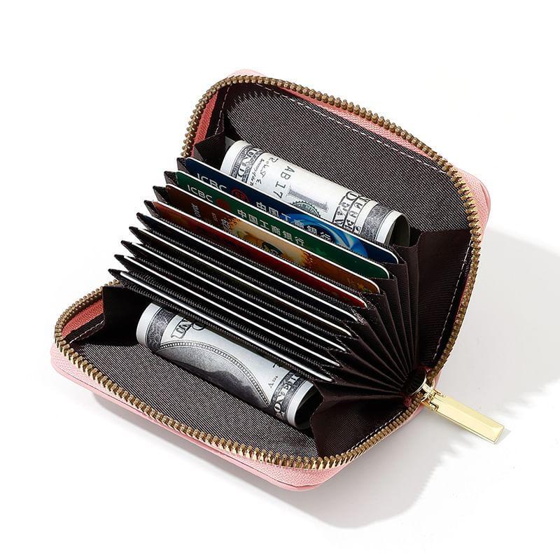 Floral Zip Faux Leather Wallet Product Image
