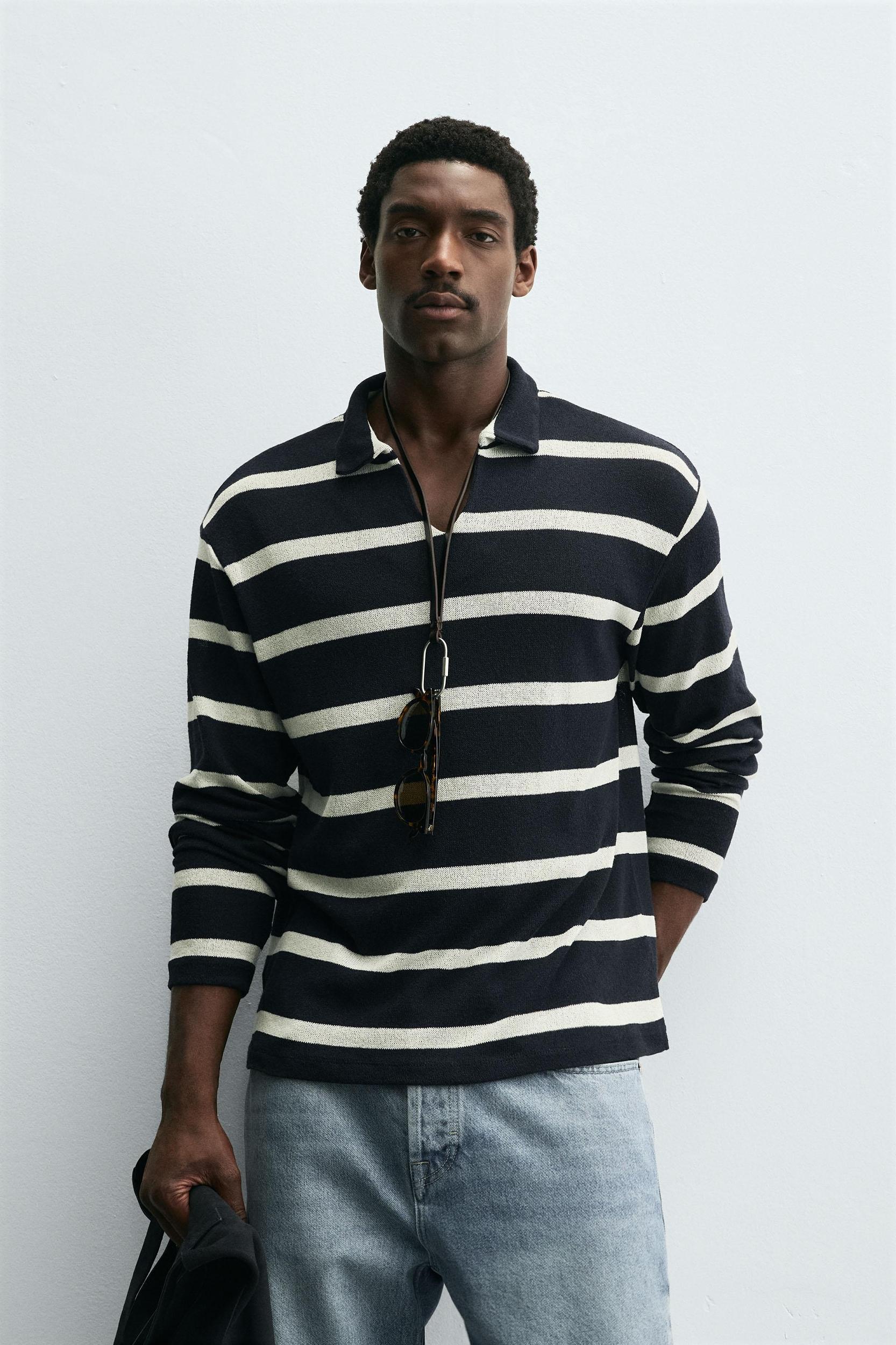 STRIPED JACQUARD POLO SHIRT Product Image
