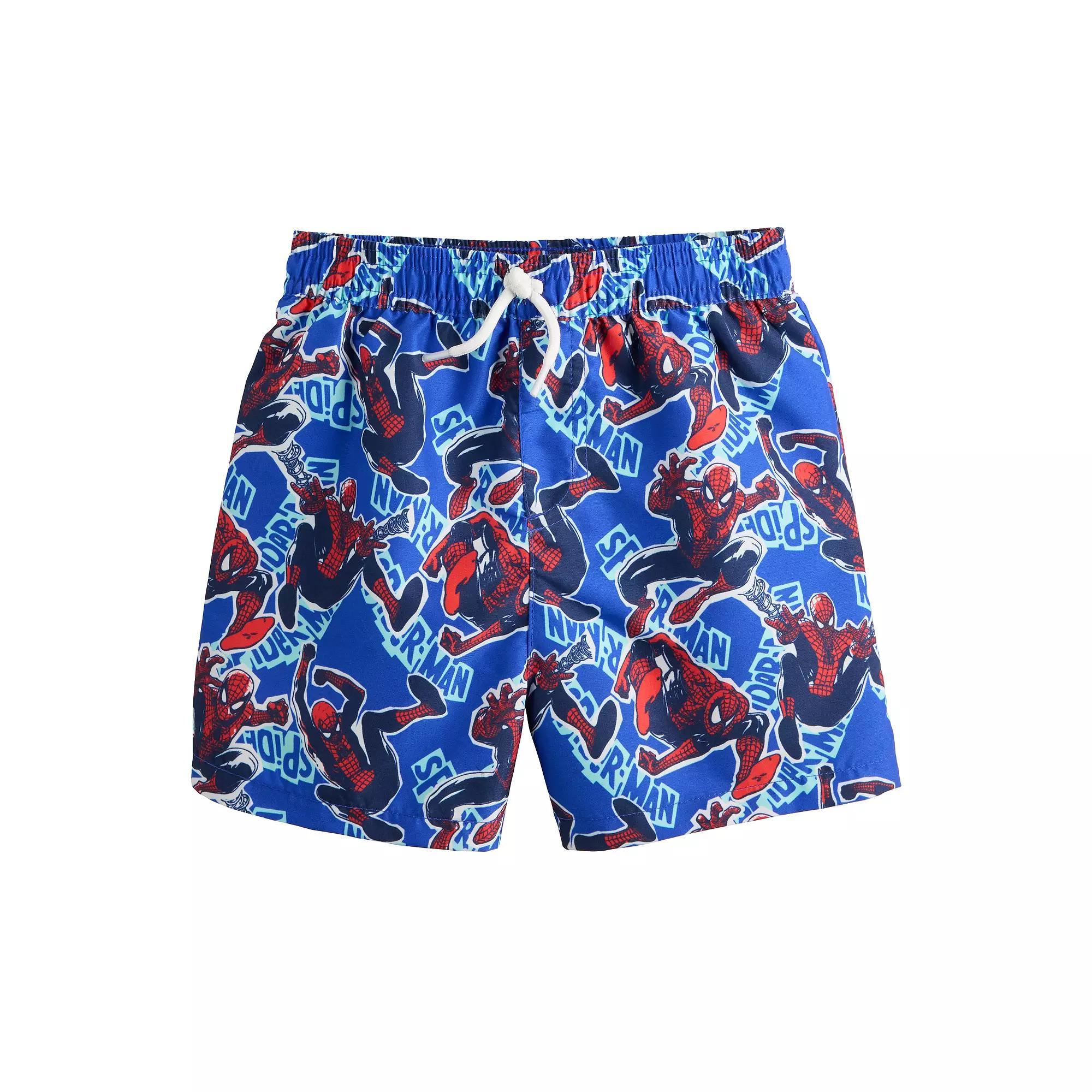 Toddler Boy Jumping Beans Marvel Spider-Man Swim Trunks, Toddler Boy's, Size: 4T, Blue Spider Man Print Product Image