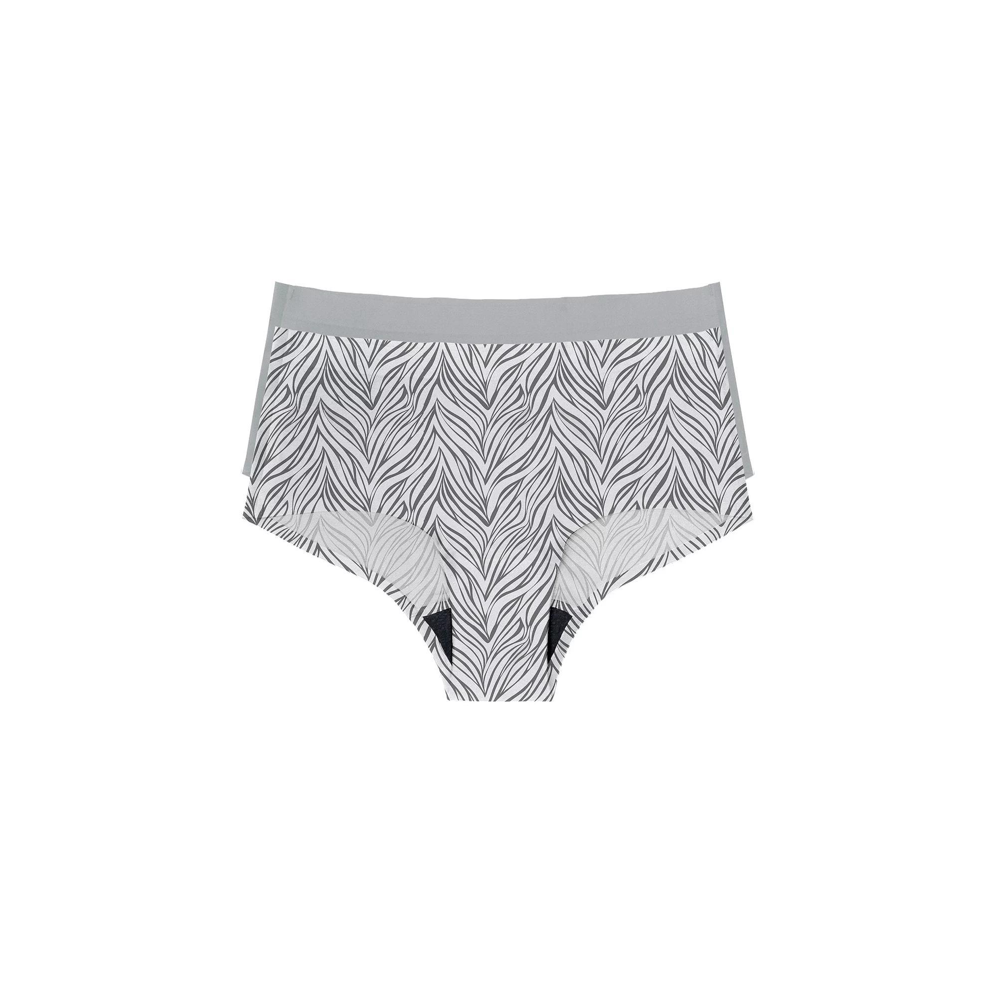 Women's the natural® Leakproof Boyshort Panty 2 Pack 6058, Size: Medium, Zebra Product Image
