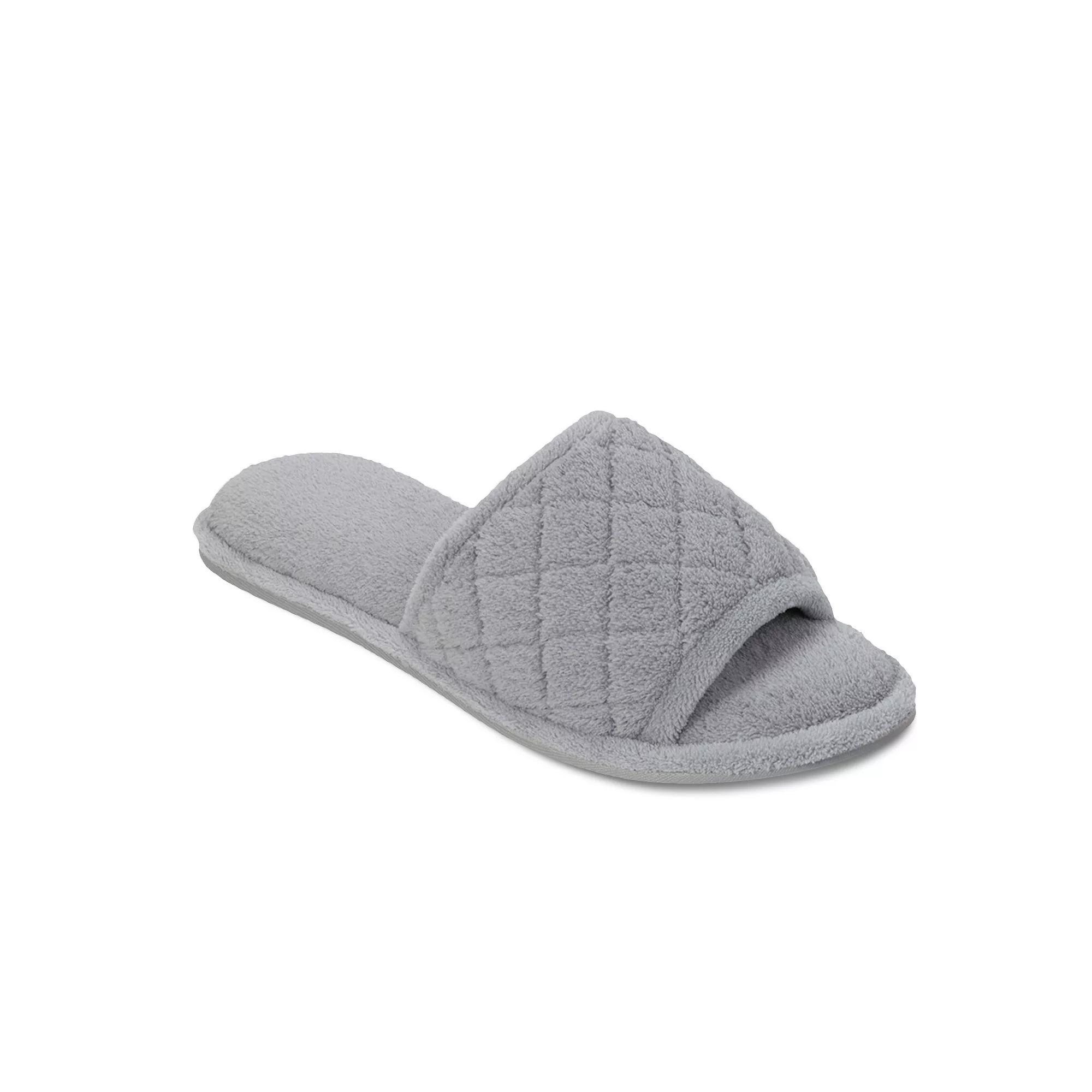 Dearfoams Microfiber Terry Quilted Womens Slide Slippers Product Image