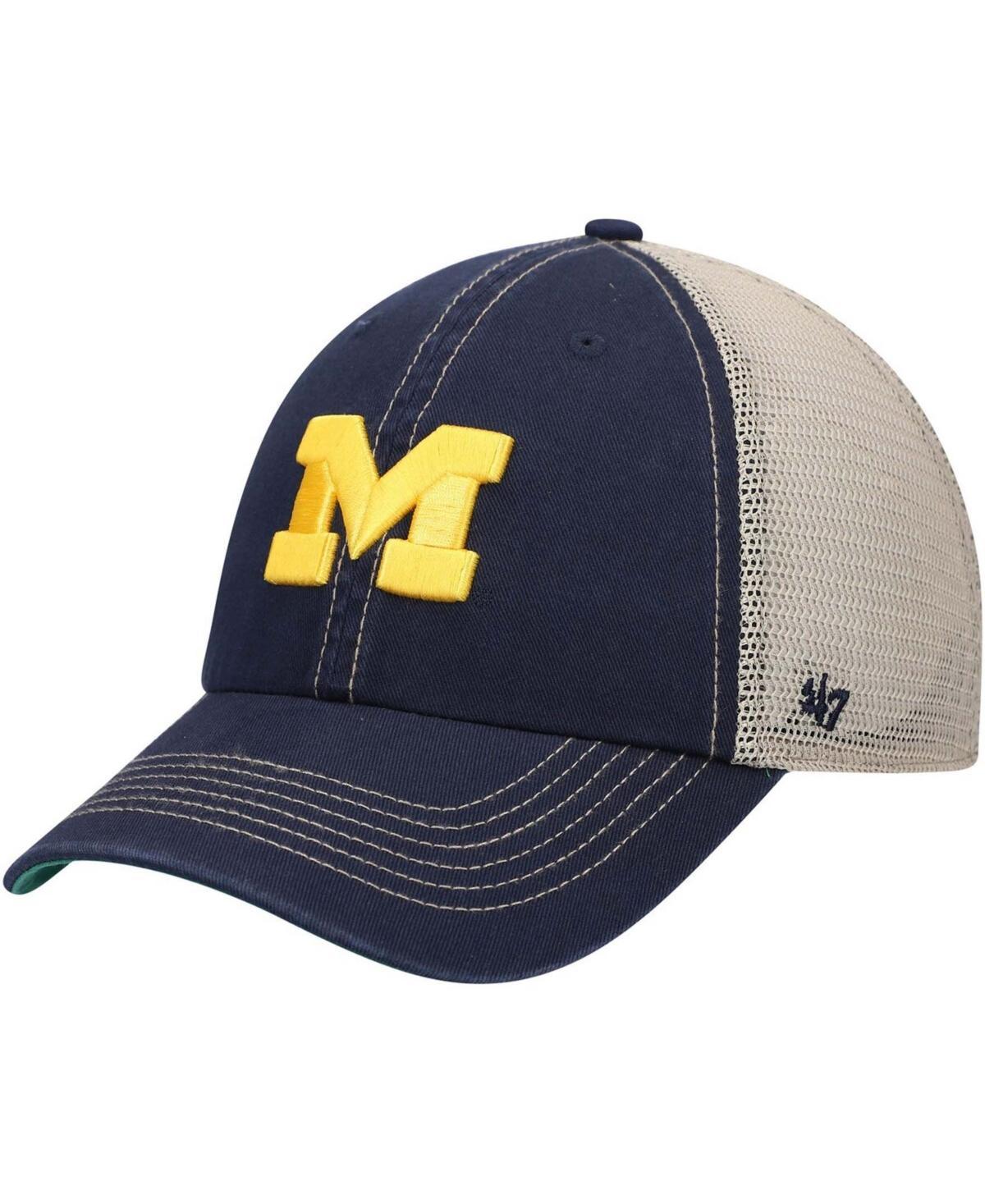 Mens 47 Michigan Wolverines Trawler Trucker Snapback Hat, Blue Product Image