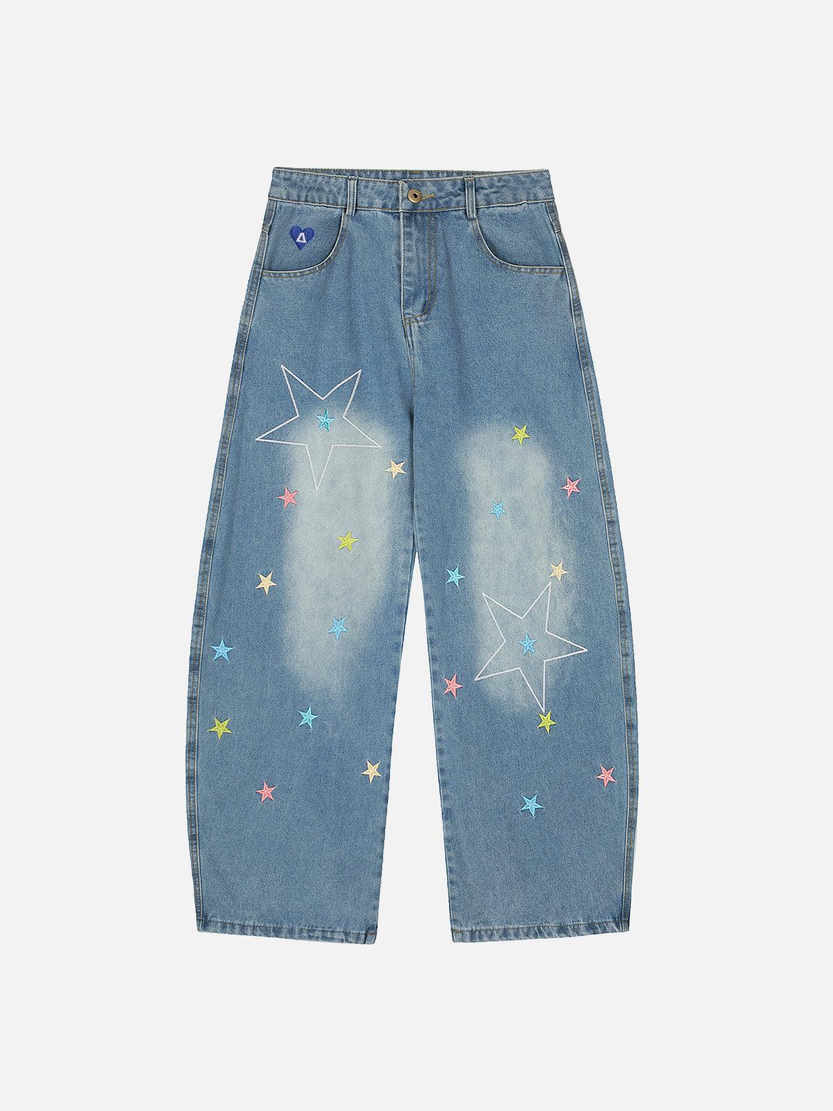 [Pre-Order] Aelfric Eden Stars Embroidery Baggy Barrel Jeans Product Image