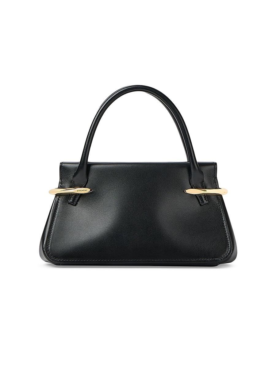 Womens Mini Pinch Top Handle Bag in Leather Product Image