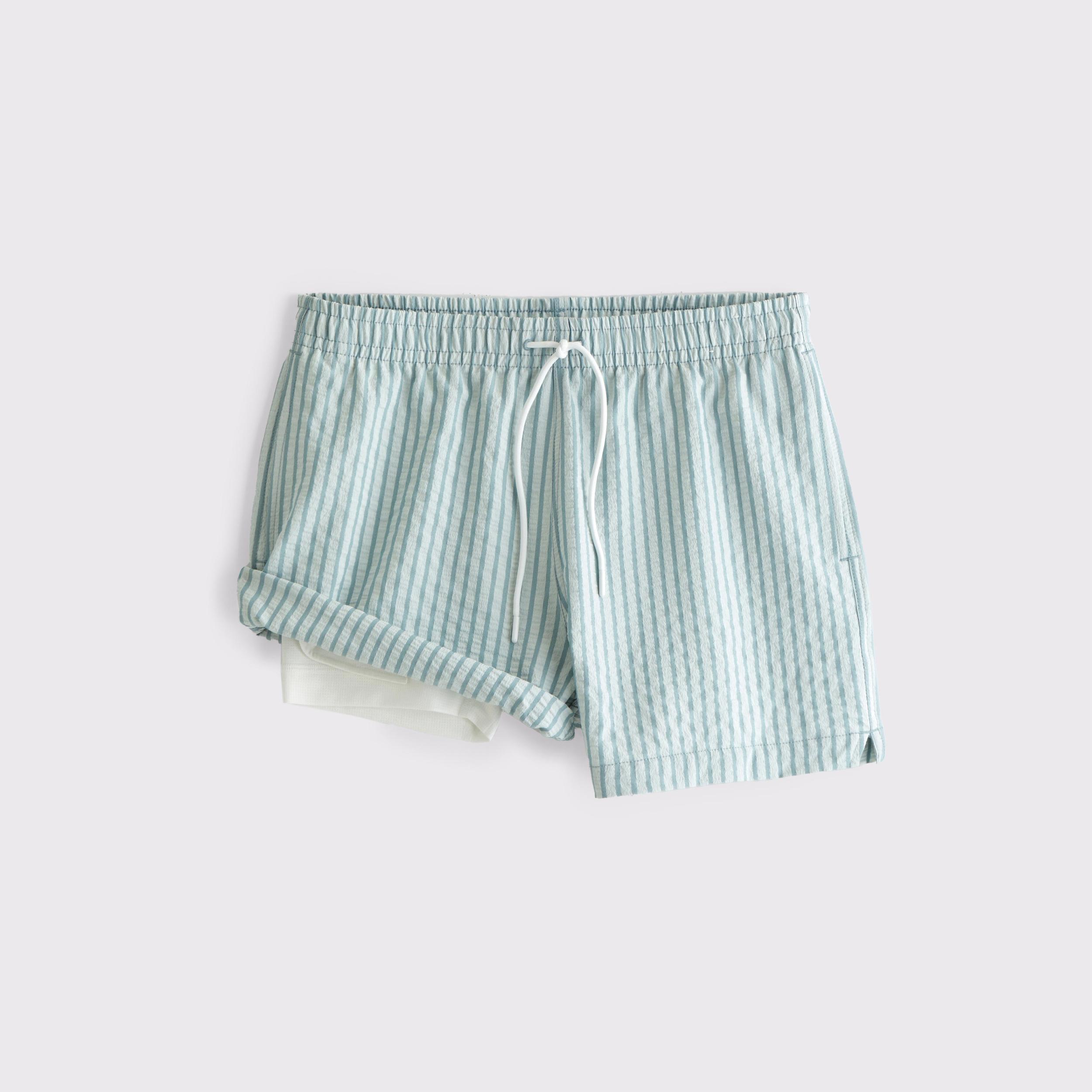 Pull-On Wide Seersucker Swim Trunk Product Image