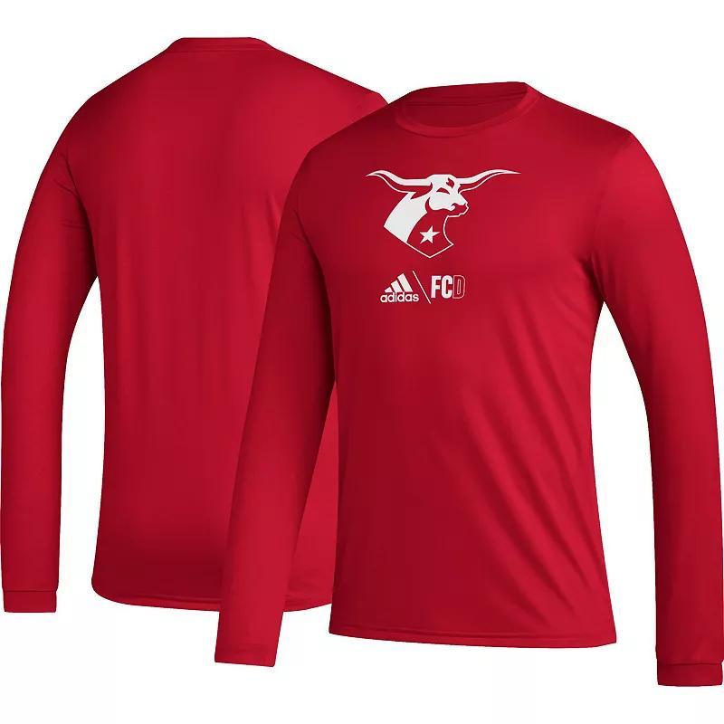 Mens adidas Red FC Dallas Icon Long Sleeve T-Shirt Product Image