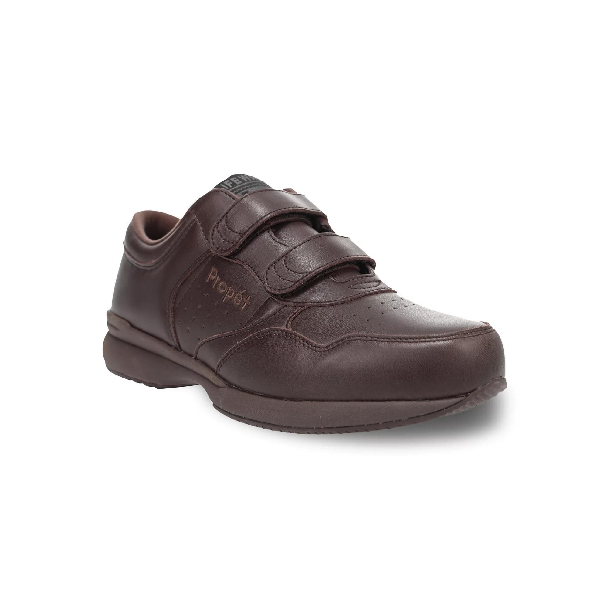 Propet LifeWalker Men's Leather Strap Sneakers, Size: 14 XXW, Brown Product Image