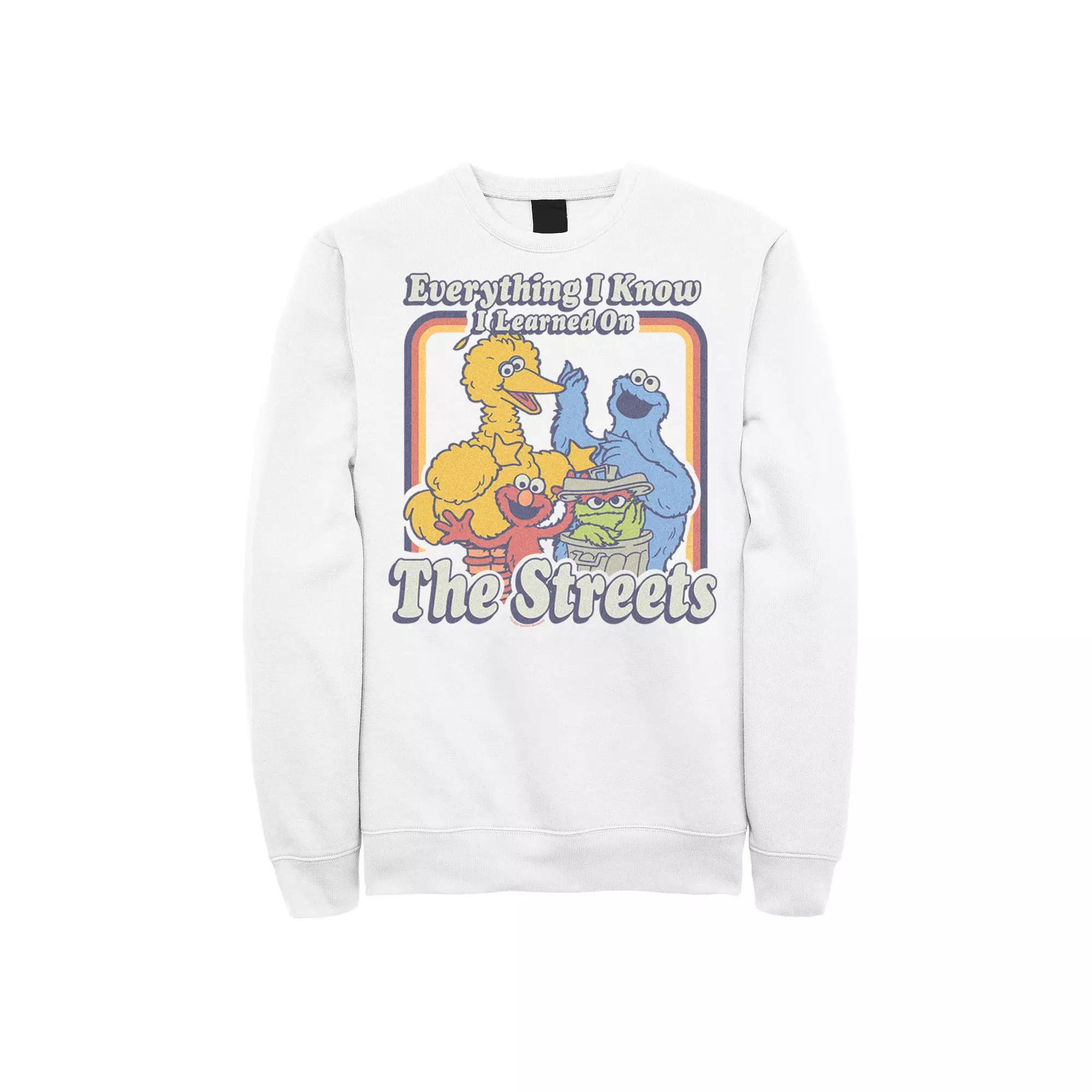 Men's Sesame Street Everything I Know Sweatshirt, Size: Medium, White Product Image